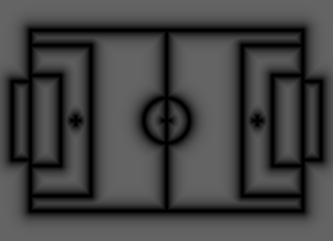Blurred field map used for particle weighting